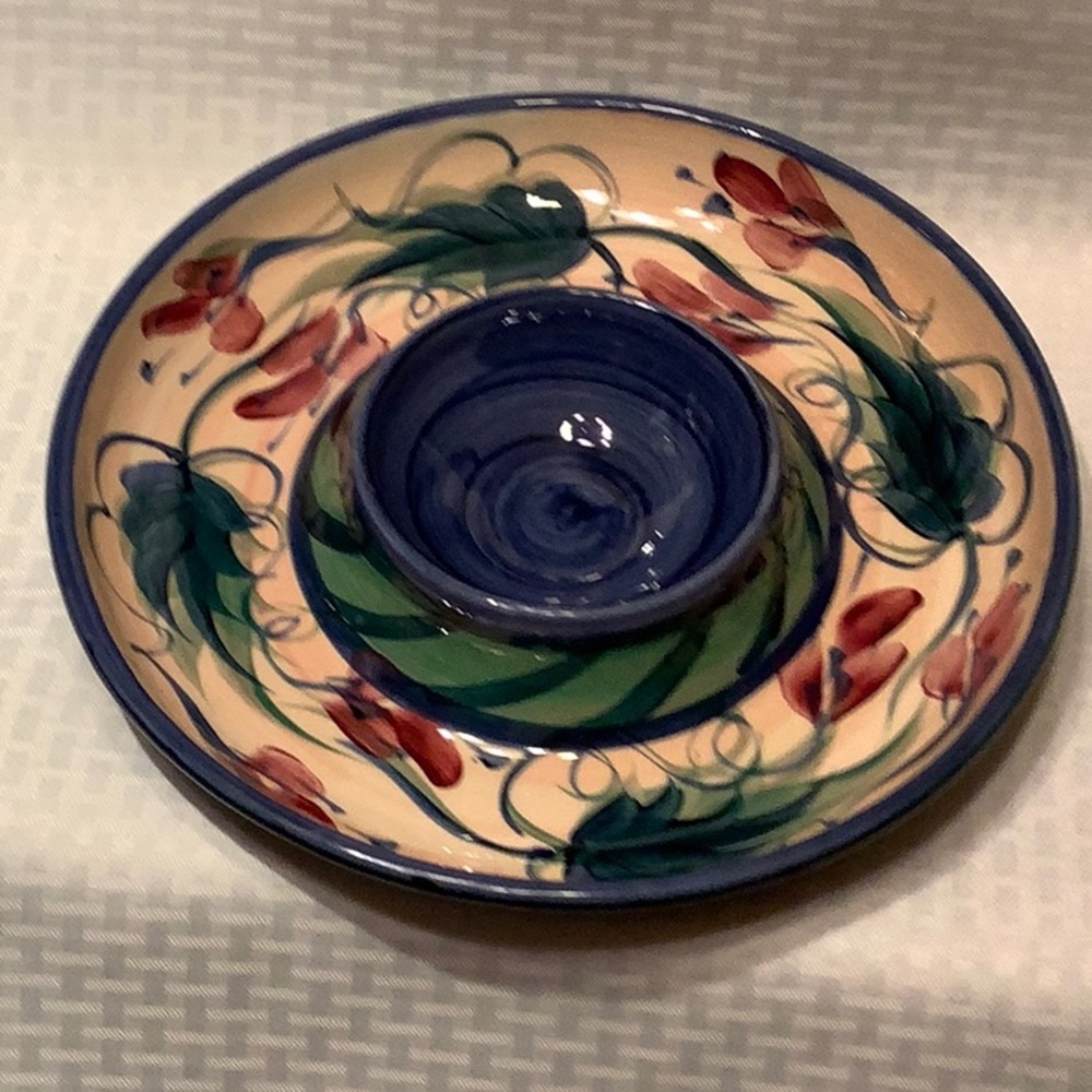 VIntage Gail Pittman Grapevines  Chip and Dip Platter.
